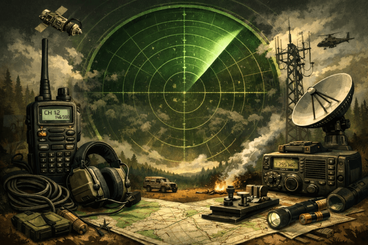 Uso de radio walkie-talkie en taller de comunicaciones